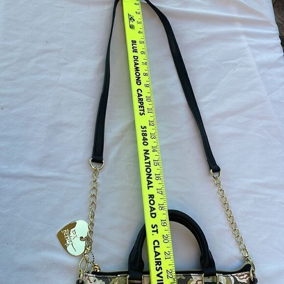 Betsey Johnson Gold Chain Strap Shoulder Bag Purse Crossbody - Picture 9 of 13